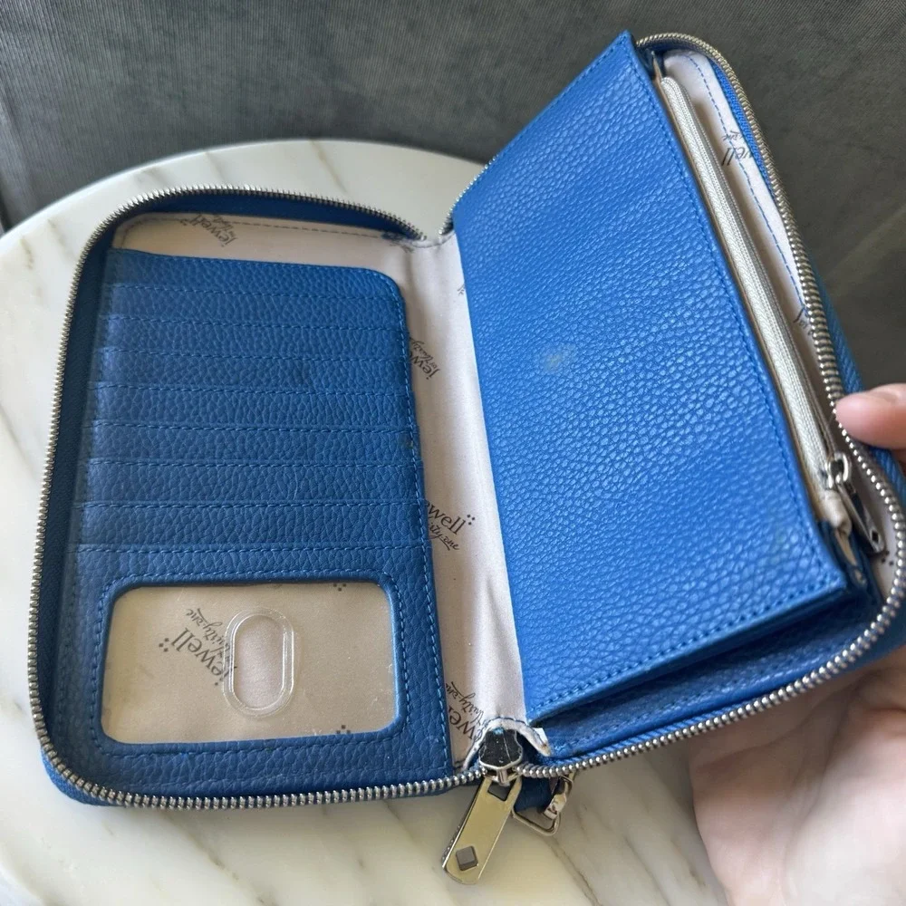 Thirty One Jewell All About the Benjamins Cobalt Blue Zip Wallet Wristlet Strap